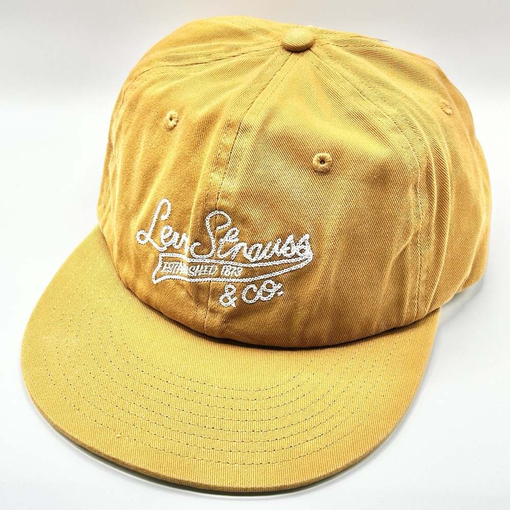 Levi's Strauss Script 5-Panel Hat Cap Snapback Adjustable Brown Outdoors Casual